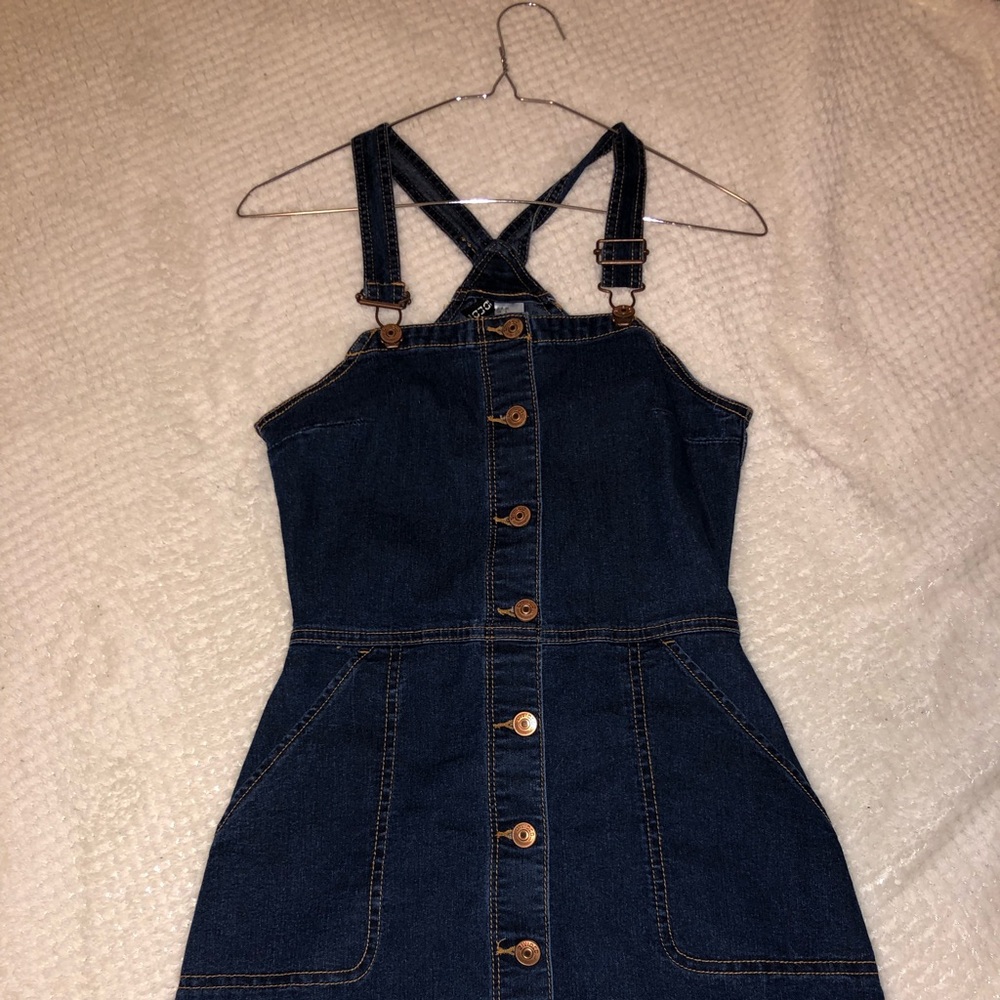 H&M Overall Dark Wash Denim Dress